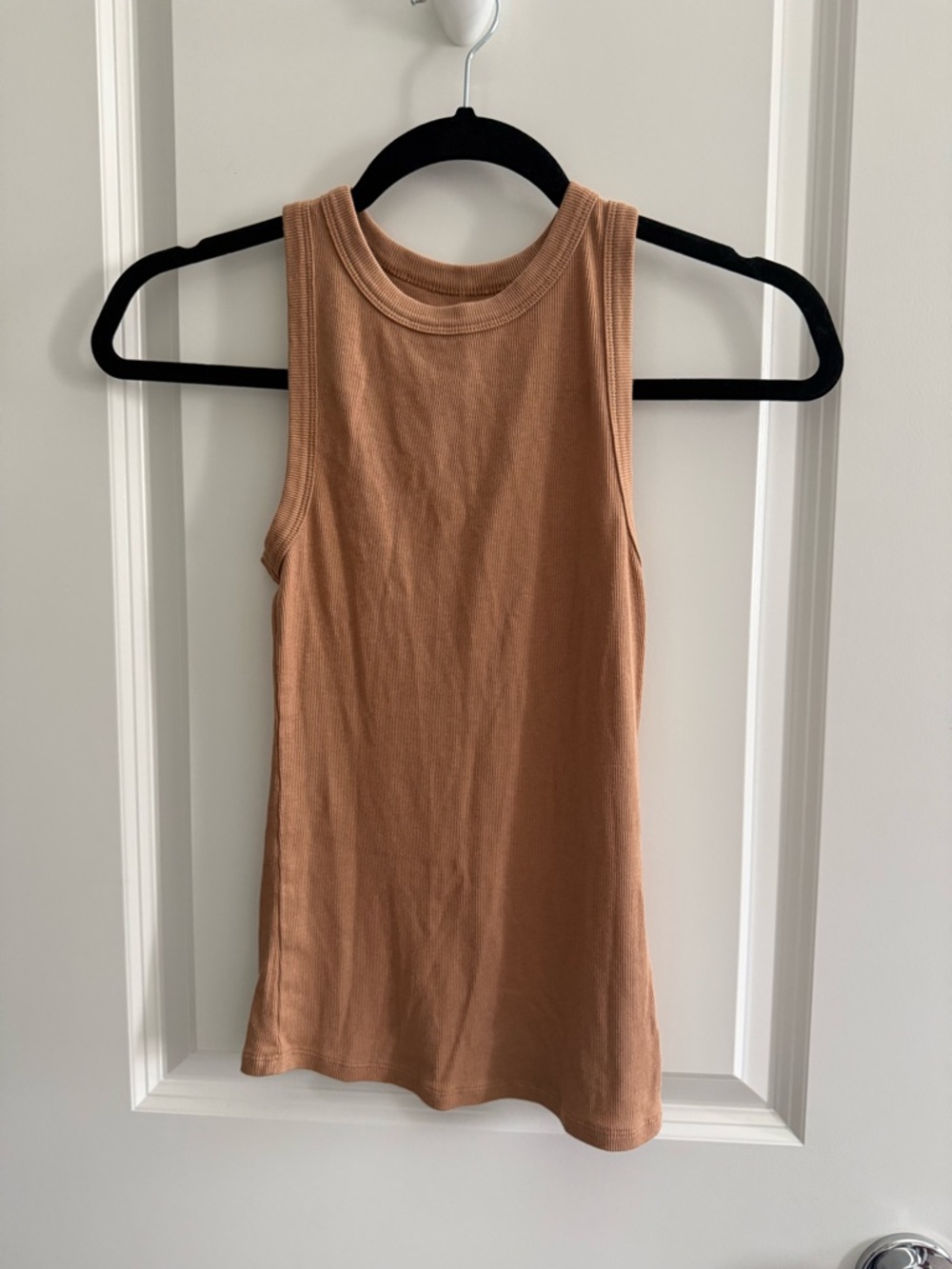 A new day tank top in camel color